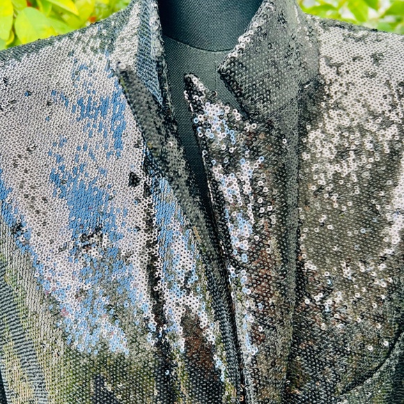 NEW WITH TAGS | UNCONDITIONAL BLACK SEQUIN BLAZER UNISEX (MENS MEDIUM) - Picture 12 of 16